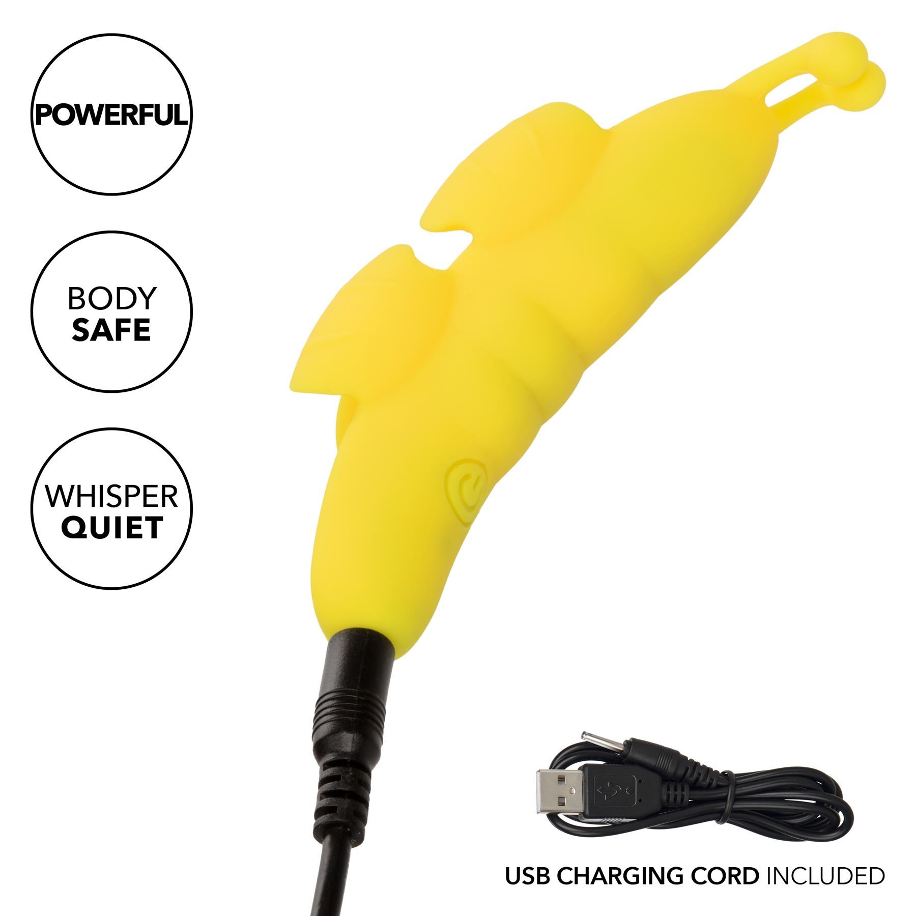 Neon Vibes The Butterfly Finger Vibrator- Showing Where Charging Cable is Placed