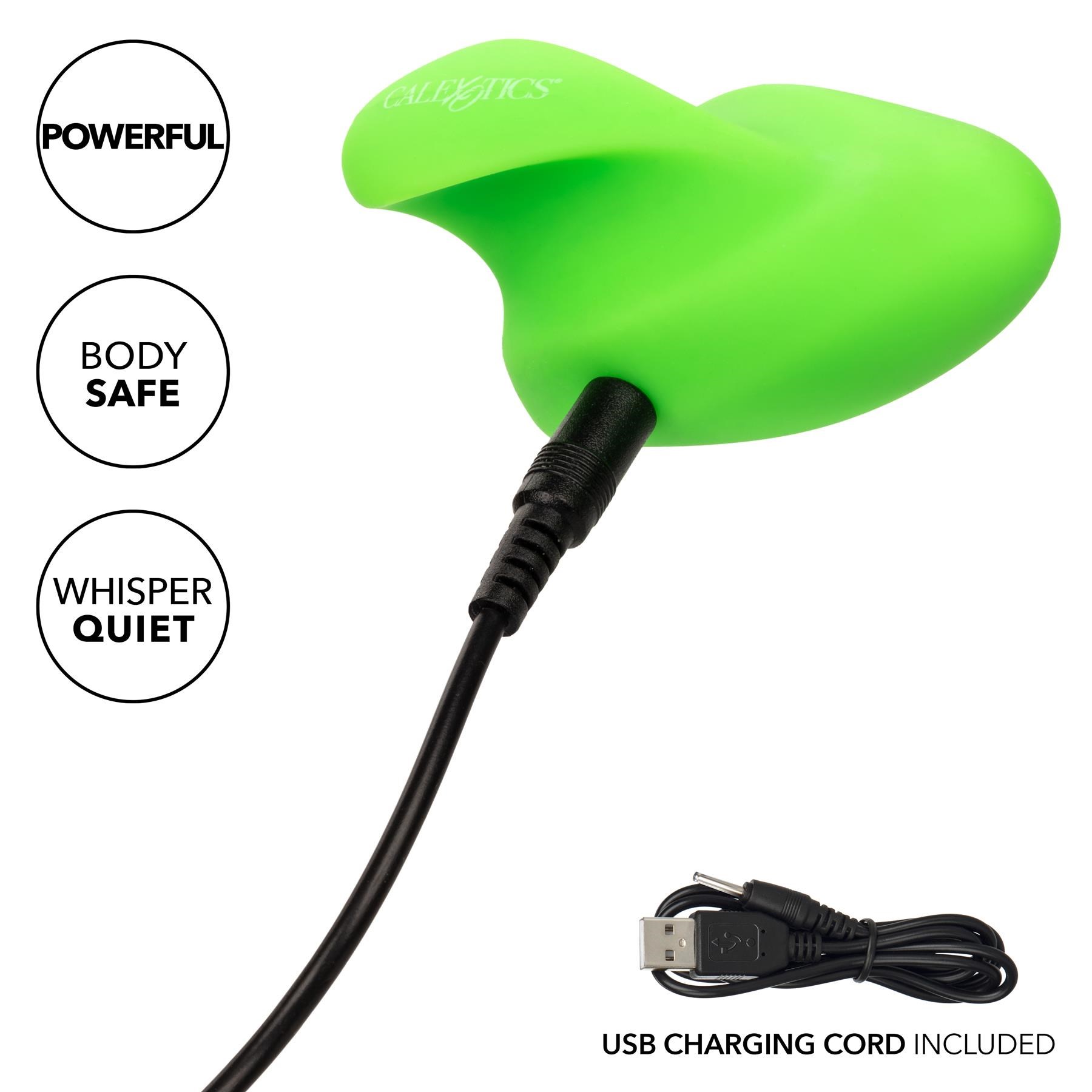 Neon Vibes The Ecstasy Finger Vibrator- Showing Where Charging Cable is Placed