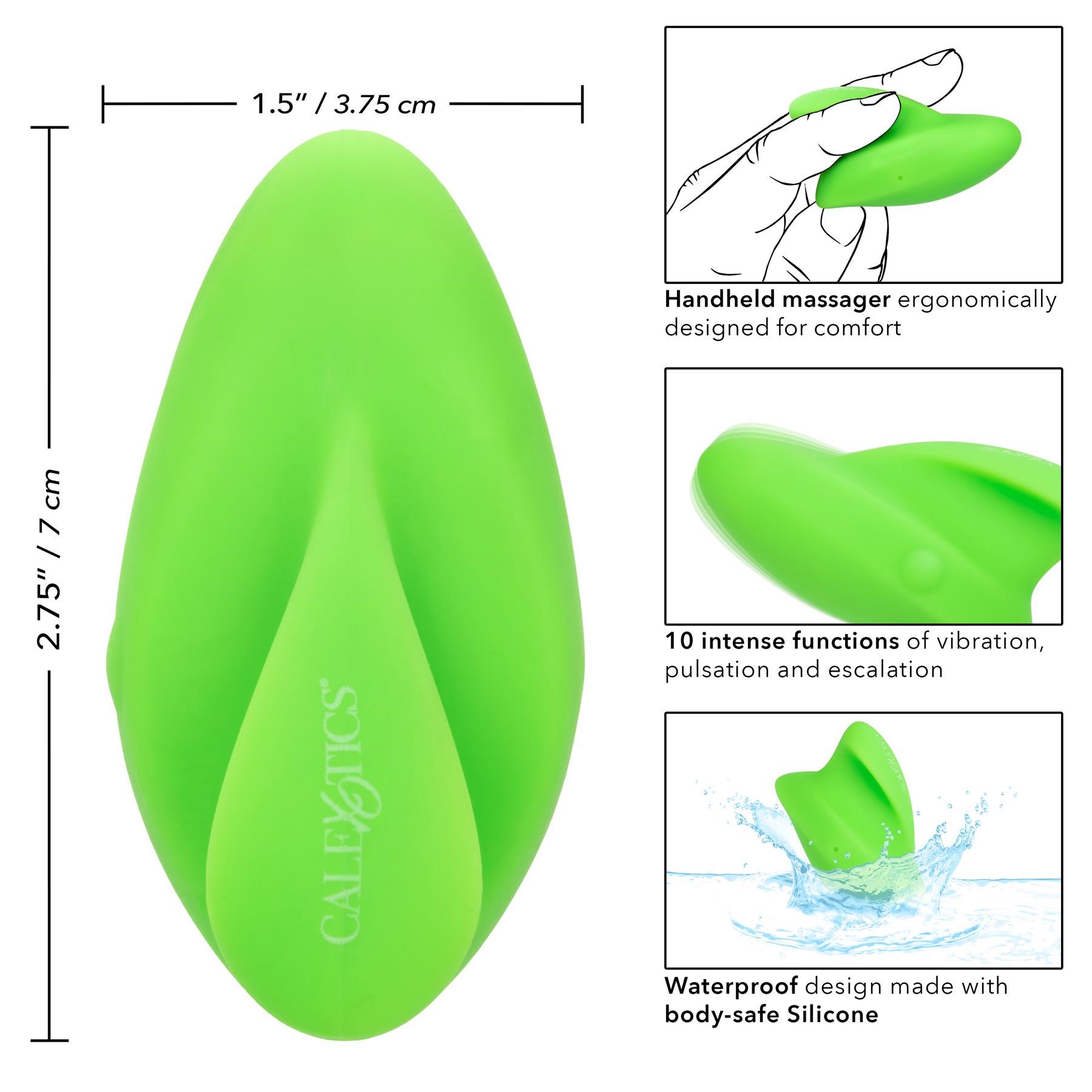 Neon Vibes The Ecstasy Finger Vibrator- Dimensions and Instructions