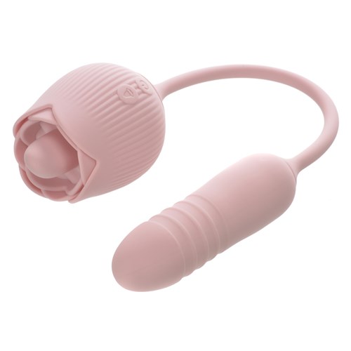 Thrust And Tickle Rose Rechargeable Vibrator- Product Shot #3