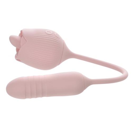 Thrust And Tickle Rose Rechargeable Vibrator- Product Shot #4