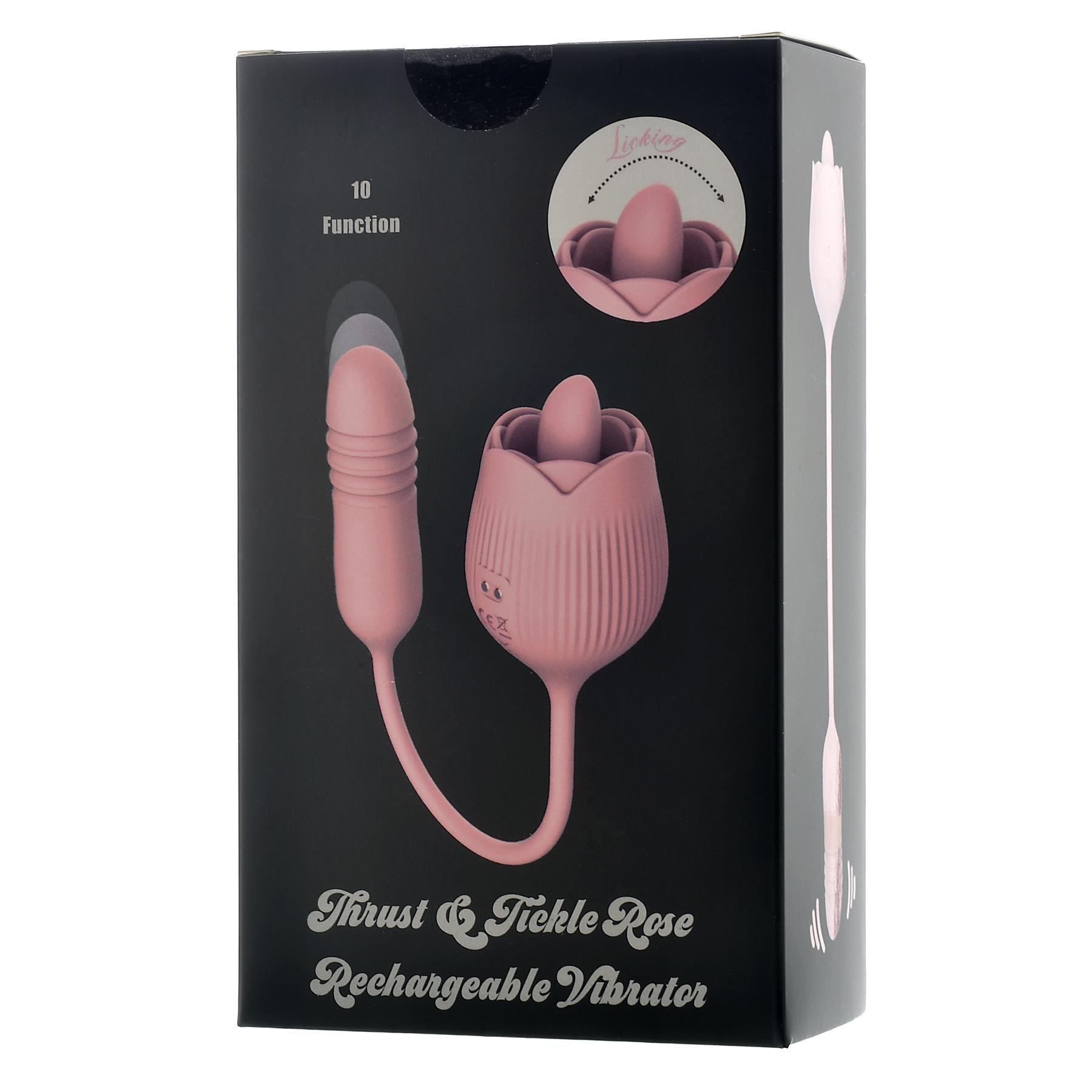 Thrust And Tickle Rose Rechargeable Vibrator- Packaging