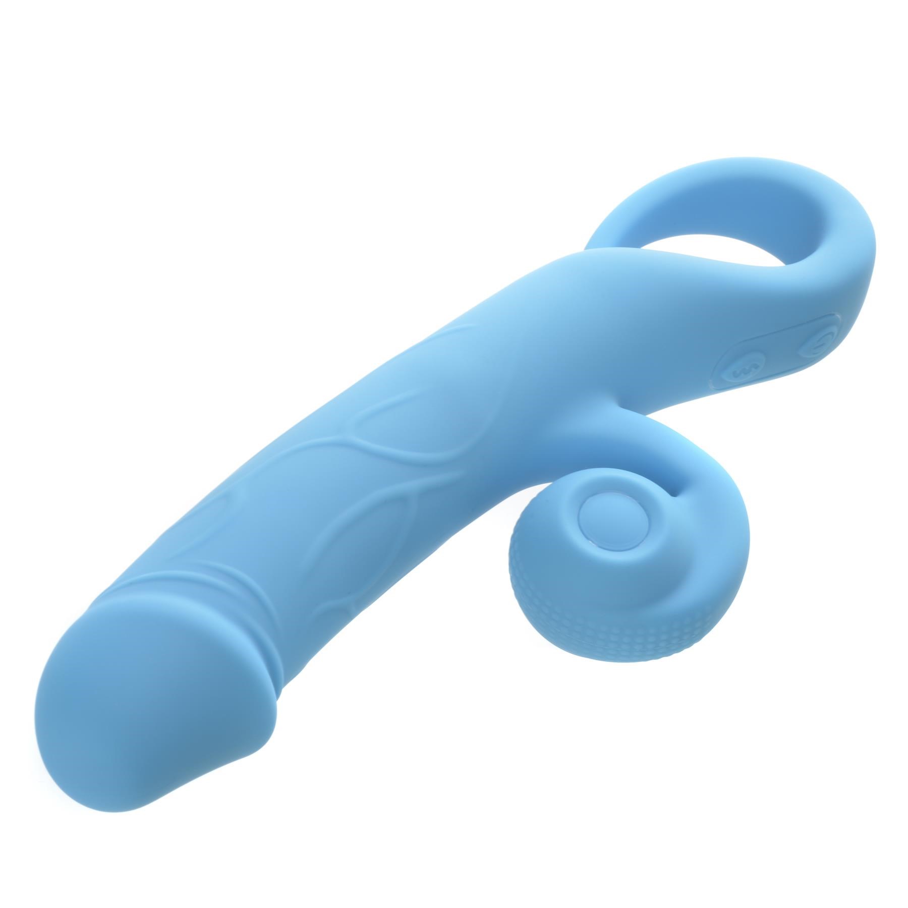 Realistic Rechargeable Vibrator with Clit Bumper- Product Shot #5