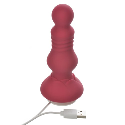 Rosegasm Floret Remote Control Vibrating Anal Plug- Showing Where Charging Cable is Placed