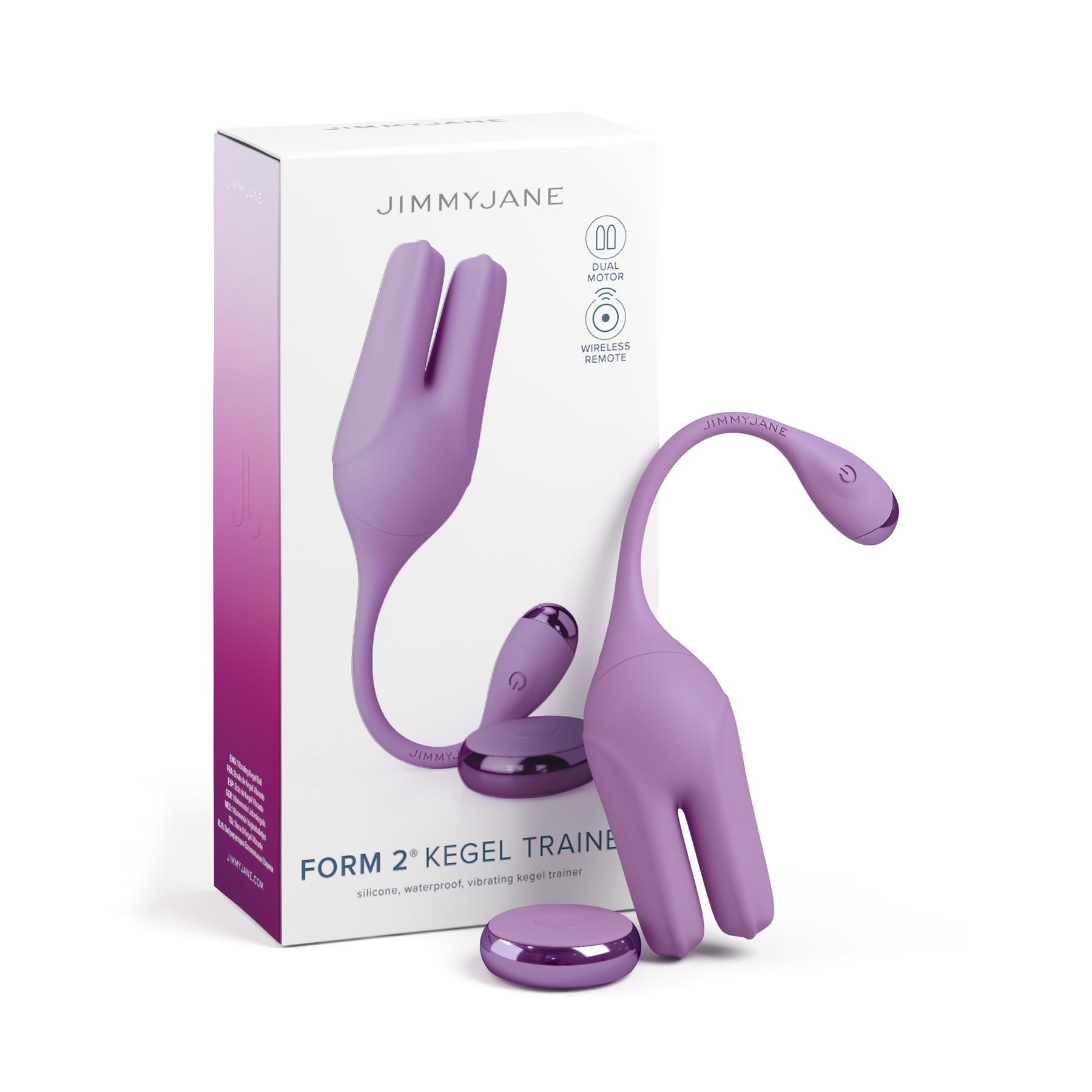 Jimmy Jane Form 2 Kegel Trainer With Remote Control - Product and Packaging