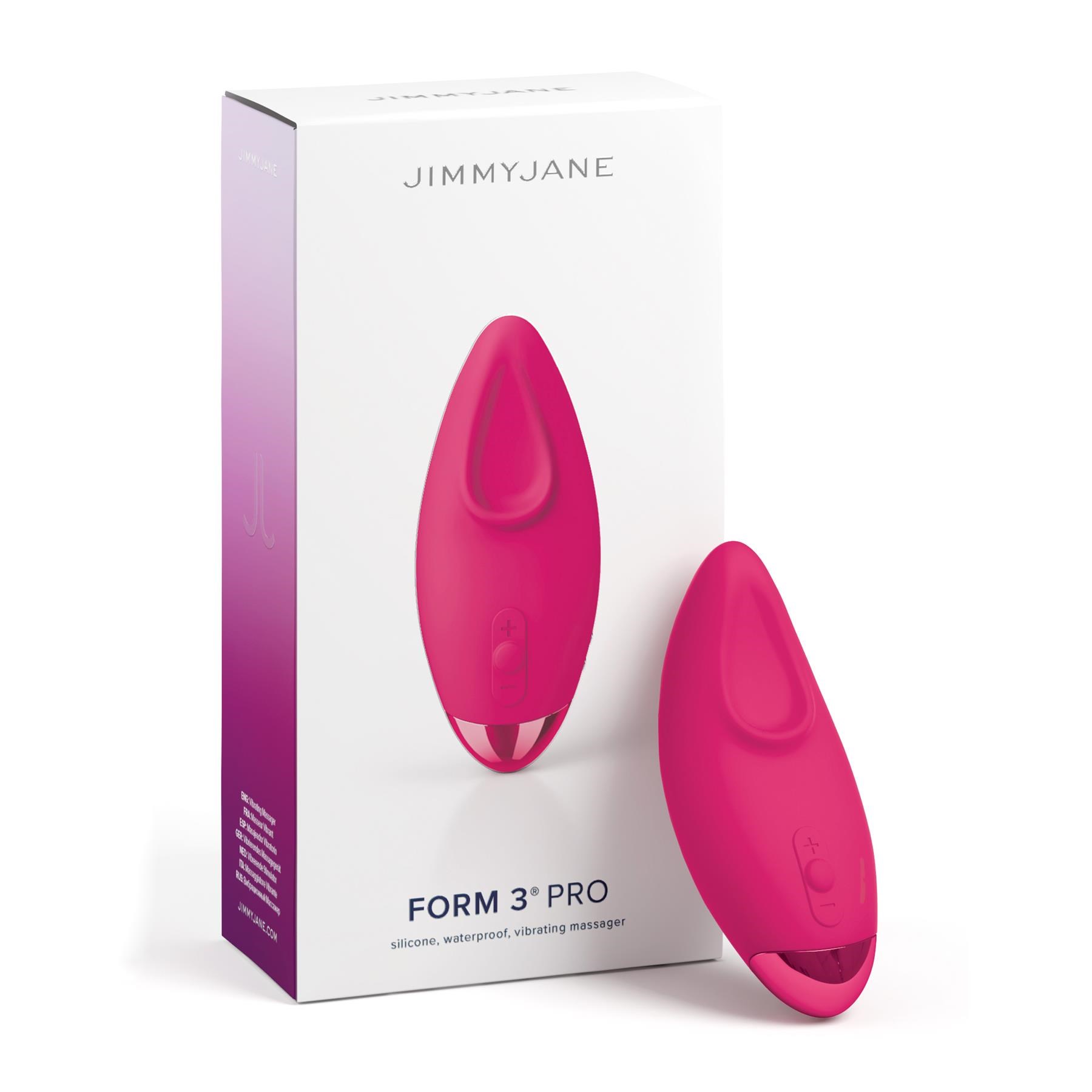 Jimmy Jane Form 3 Pro Lay-On Vibrator - Product and Packaging