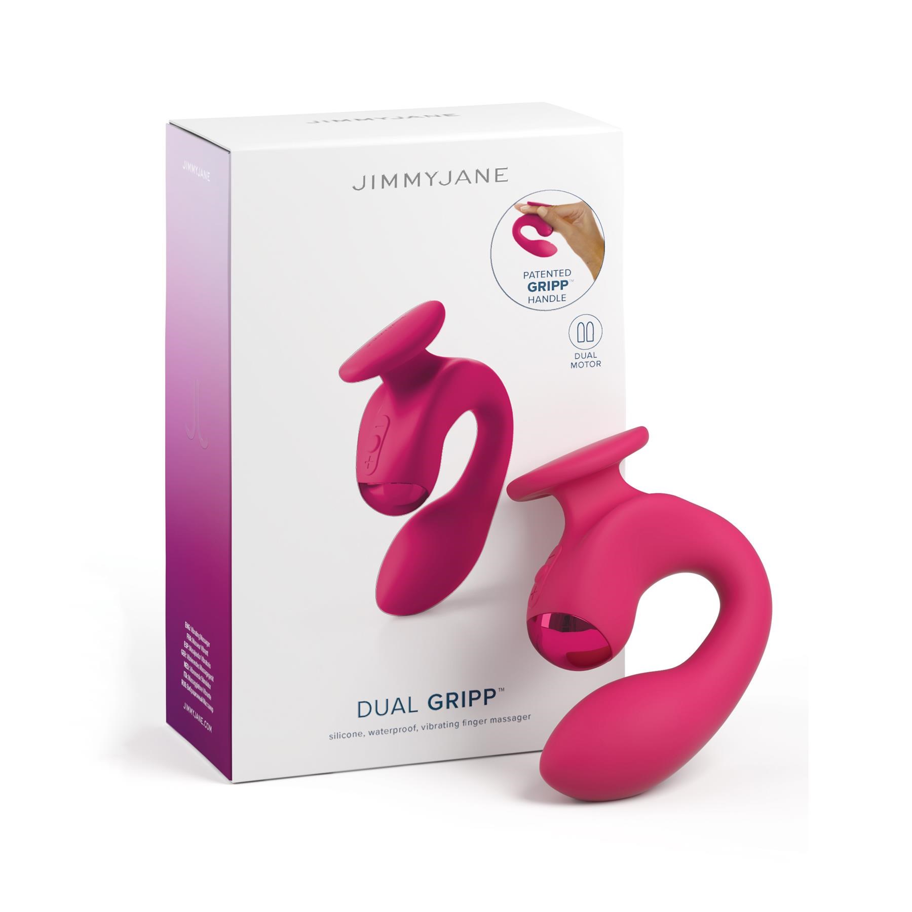 Jimmy Jane Dual Gripp Finger Vibrator - Product and Packaging