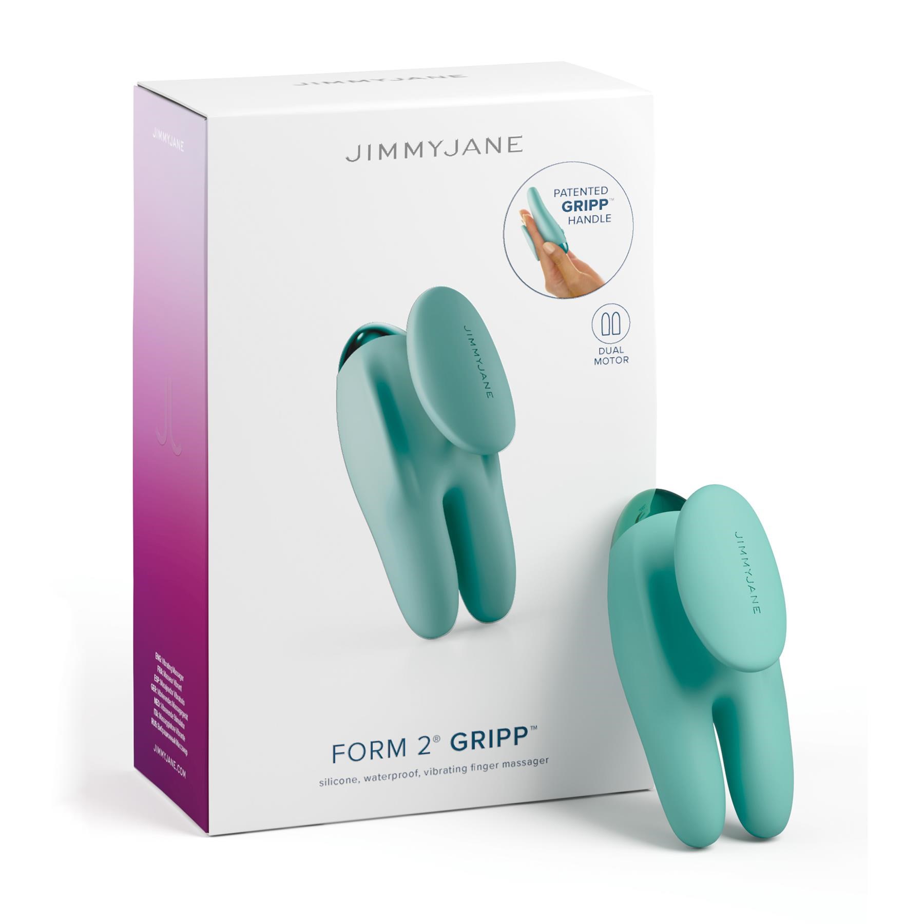 Jimmy Jane Form 2 Gripp Finger Vibrator - Product and Packaging