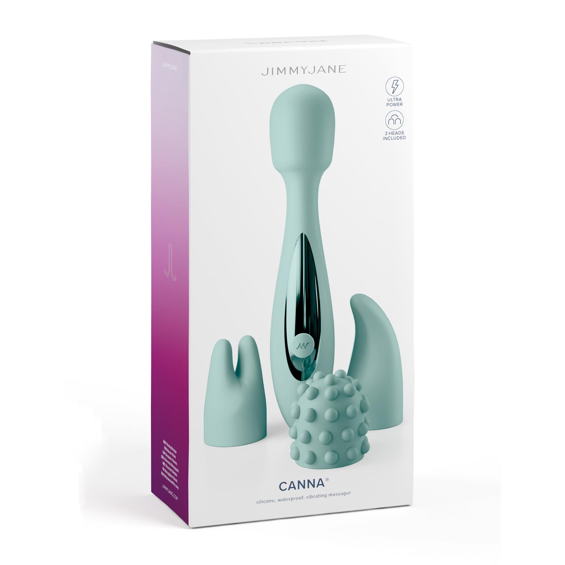 Jimmy Jane Canna Wand Massager With 3 Attachments - Packaging