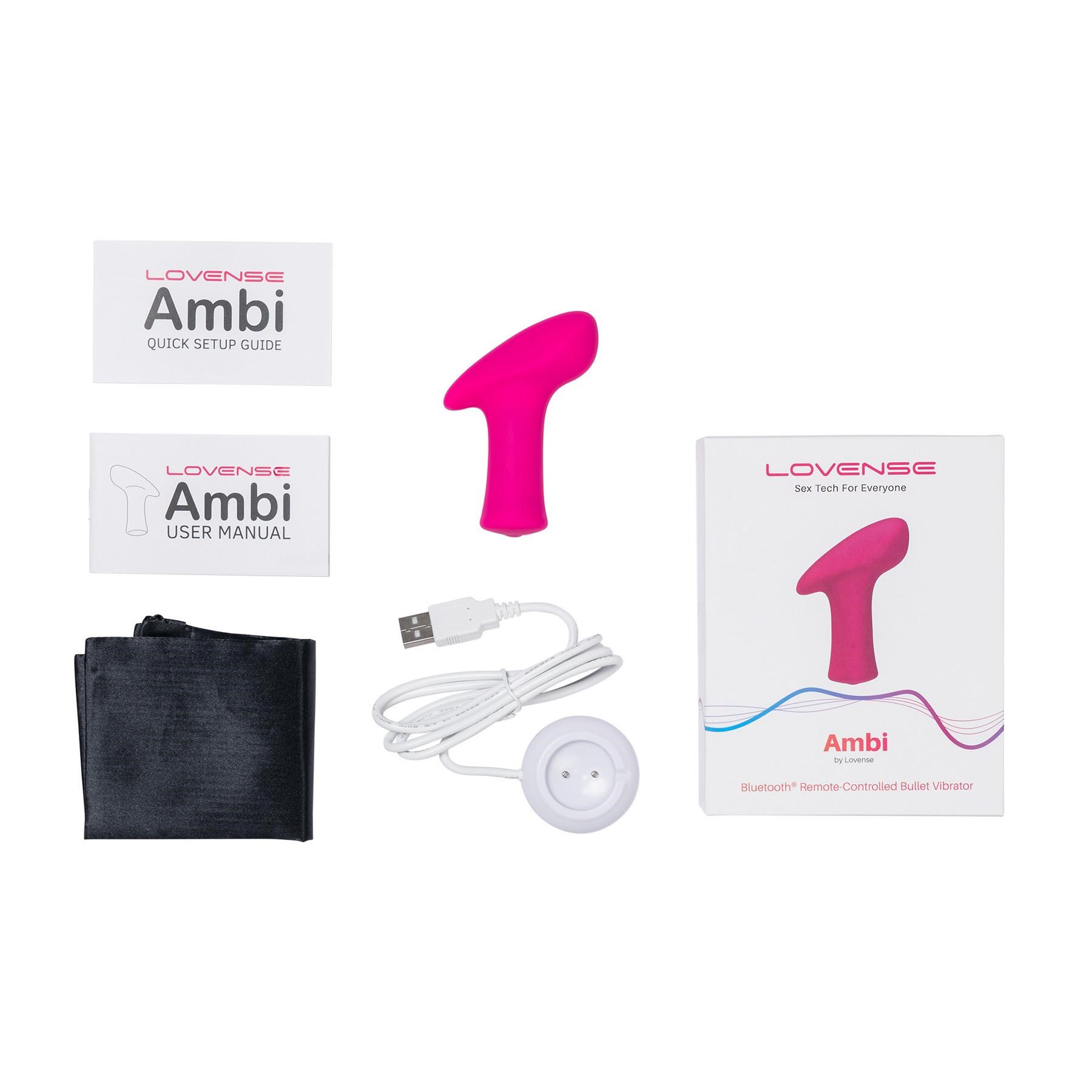 Lovense Bluetooth Ambi Bullet Vibrator - All Components in the Box