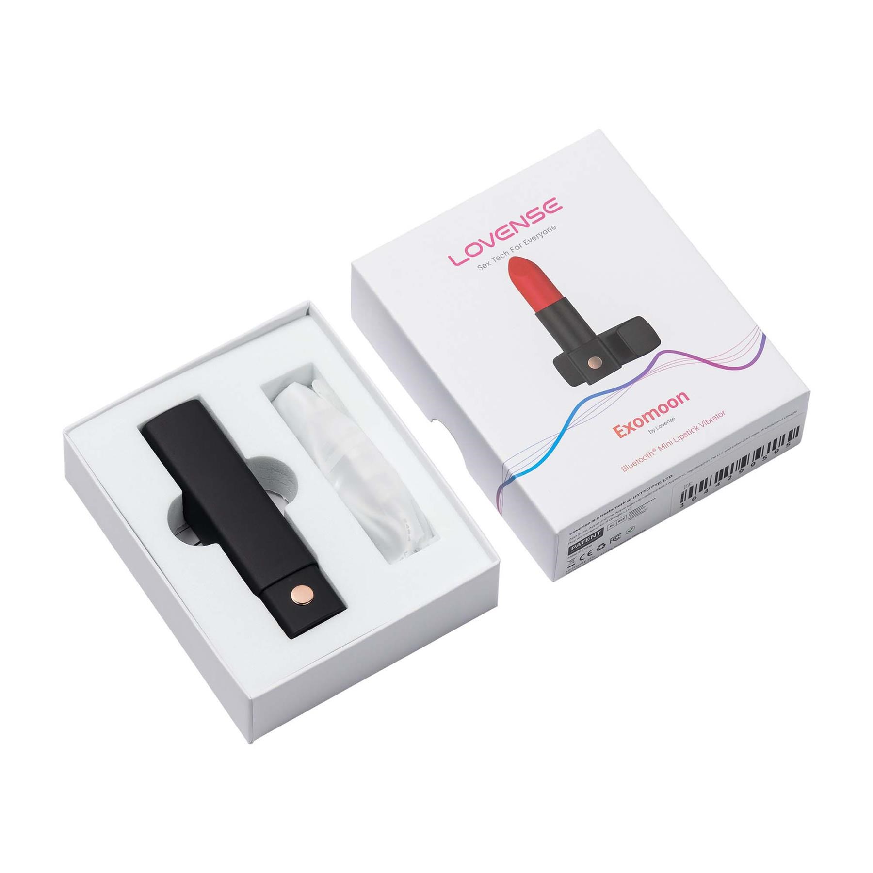 Lovense Bluetooth Exomoon Lipstick Vibrator - Open Box Showing Product