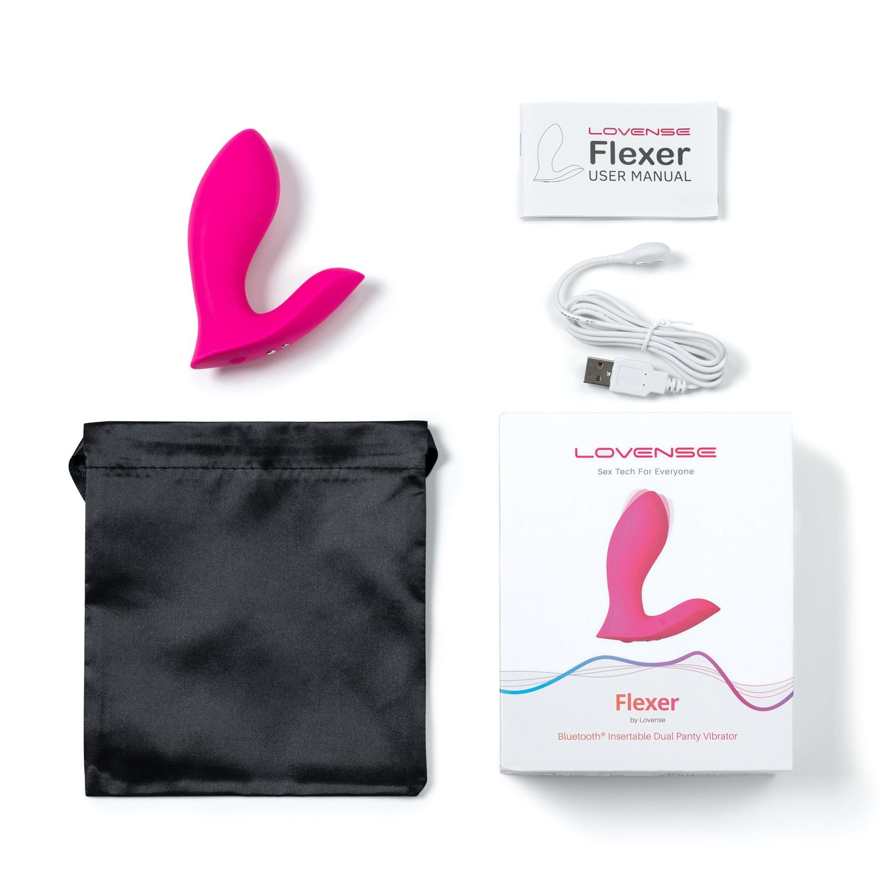 Lovense Bluetooth Flexer Come Hither Vibrator - All Components