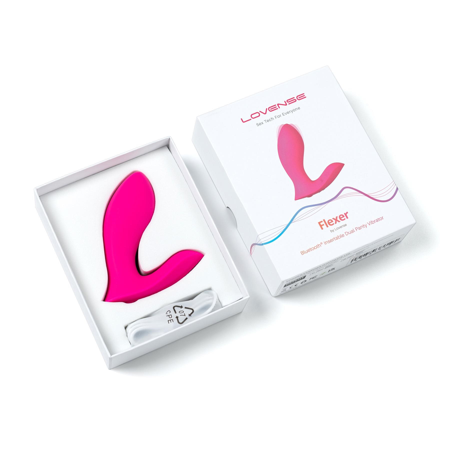 Lovense Bluetooth Flexer Come Hither Vibrator - Product and Open Box