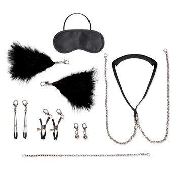Lux Fetish Interchangeable Collar & Nipple Clips Set - All Components