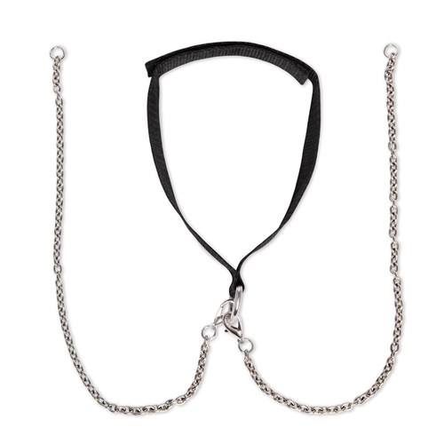Lux Fetish Interchangeable Collar & Nipple Clips Set - Collar and Chains