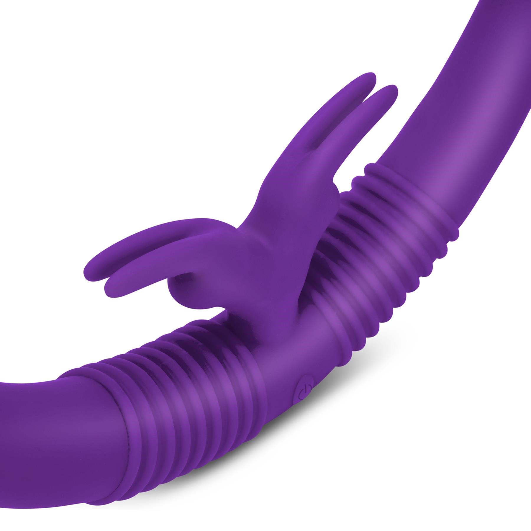 Together Toy Vibrating Double Dildo With Remote Control - Product Close Up on Rabbits