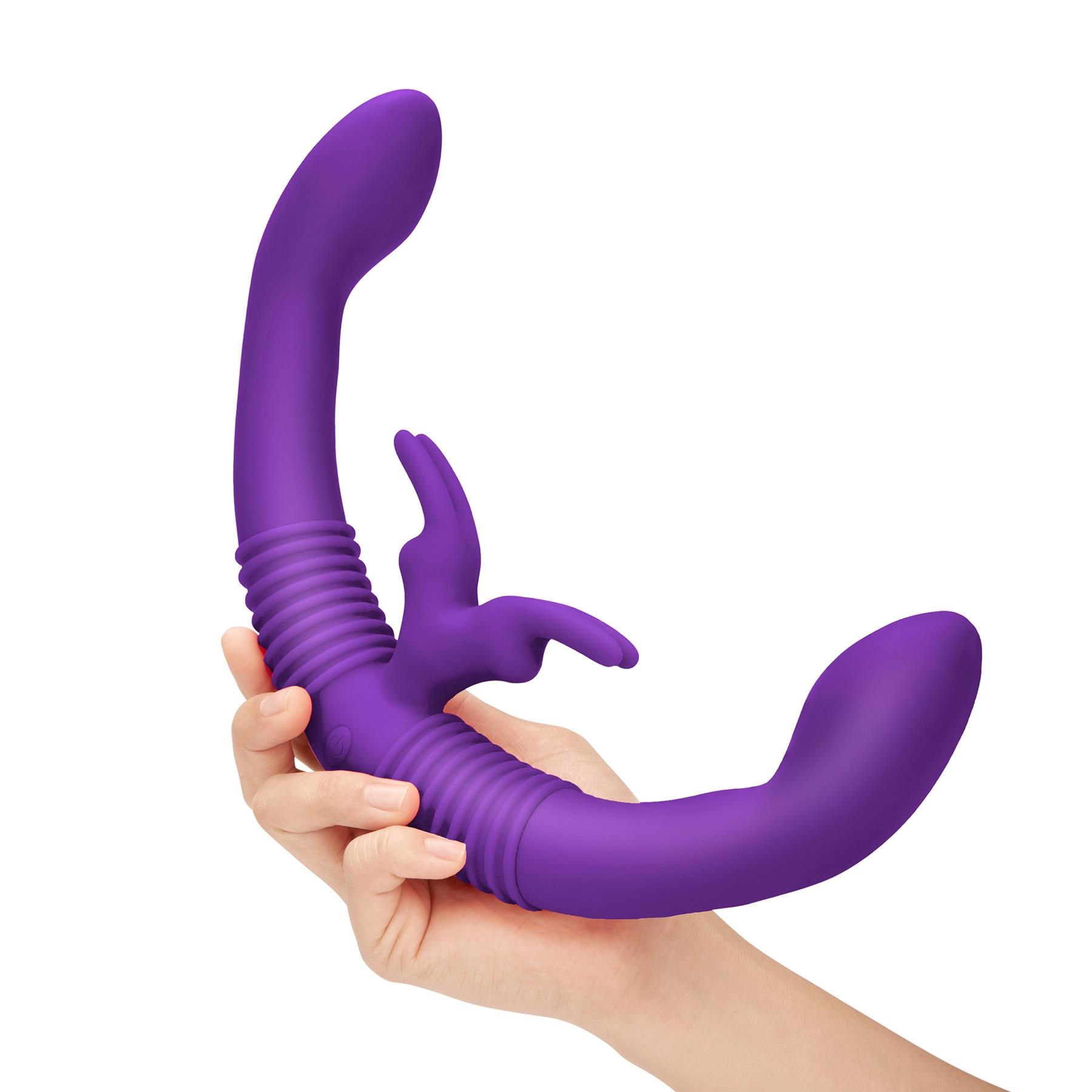 Together Toy Vibrating Double Dildo With Remote Control - Hand Shot