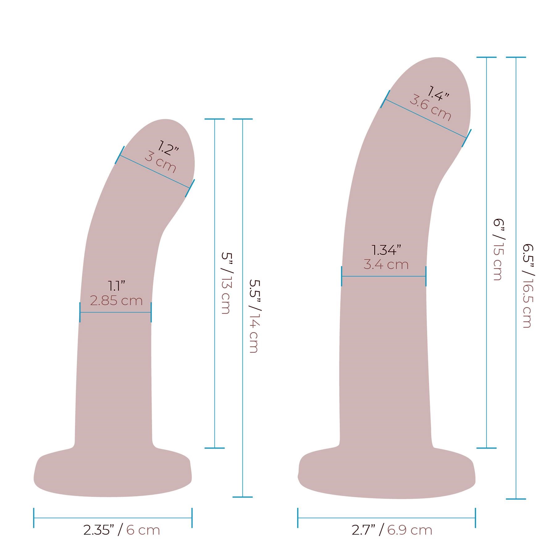 Lux Fetish 3 Piece Beginners Strap-On and Pegging Set - Dildo Dimensions