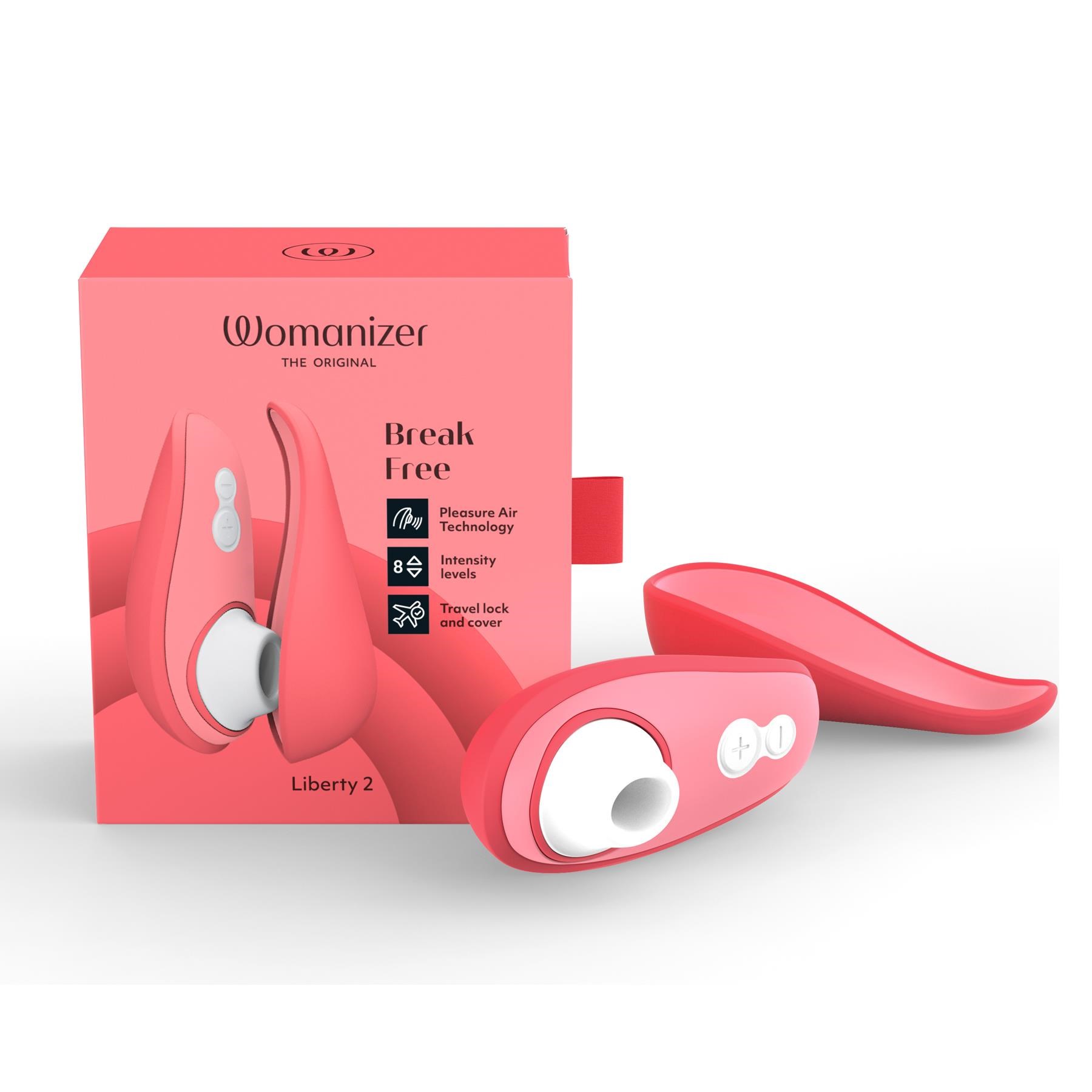 Womanizer Liberty 2 Pleasure Air Clitoral Stimulator- Product and Packaging
