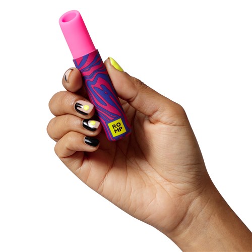 Romp Lipstick Vibrator- Hand Shot to Show Size