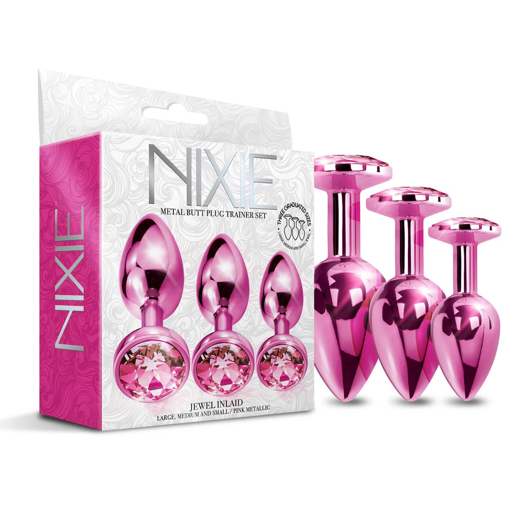 NIXIE Metal Butt Plug Trainer Set Metallic pink with box