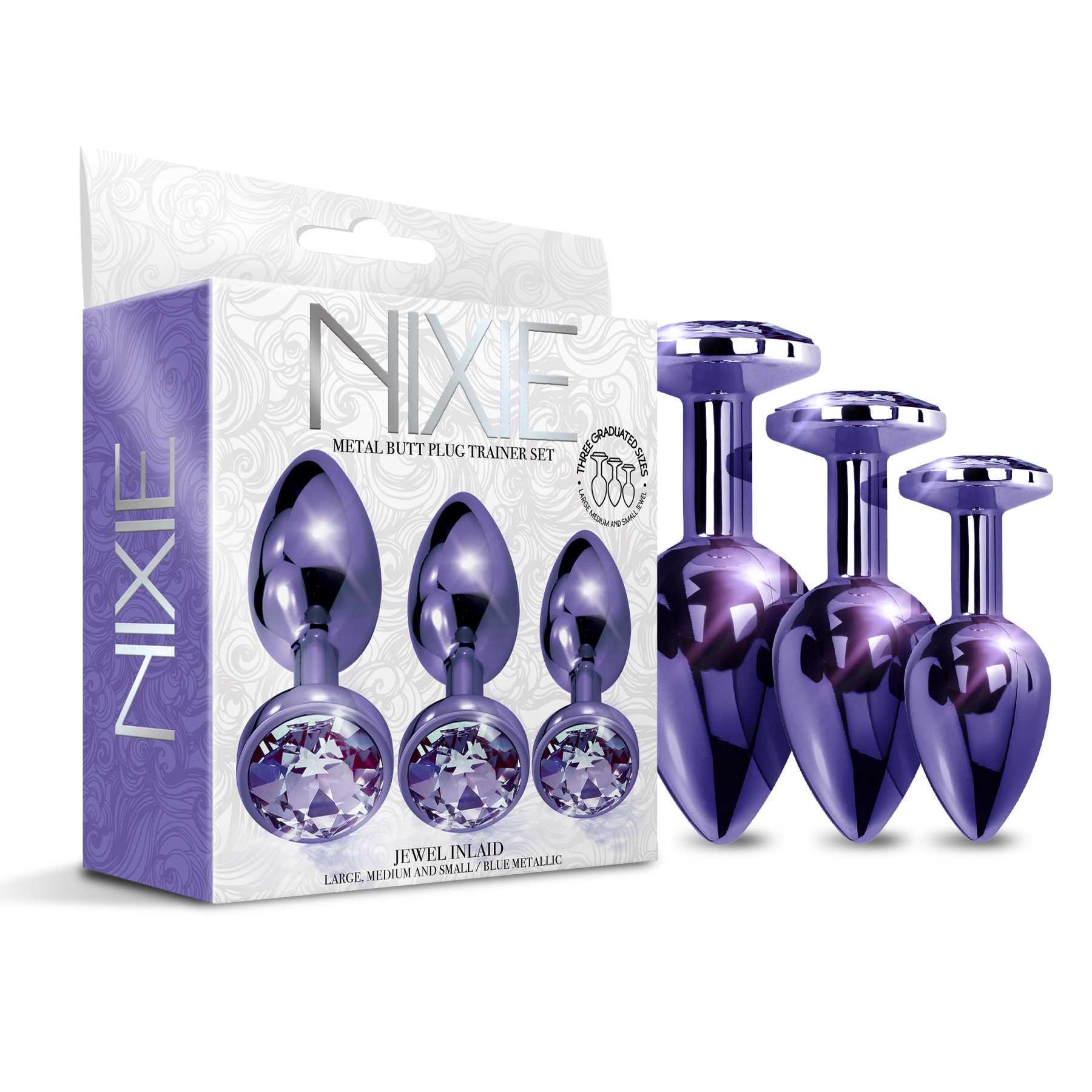 NIXIE Metal Butt Plug Trainer Set Metallic purple with box