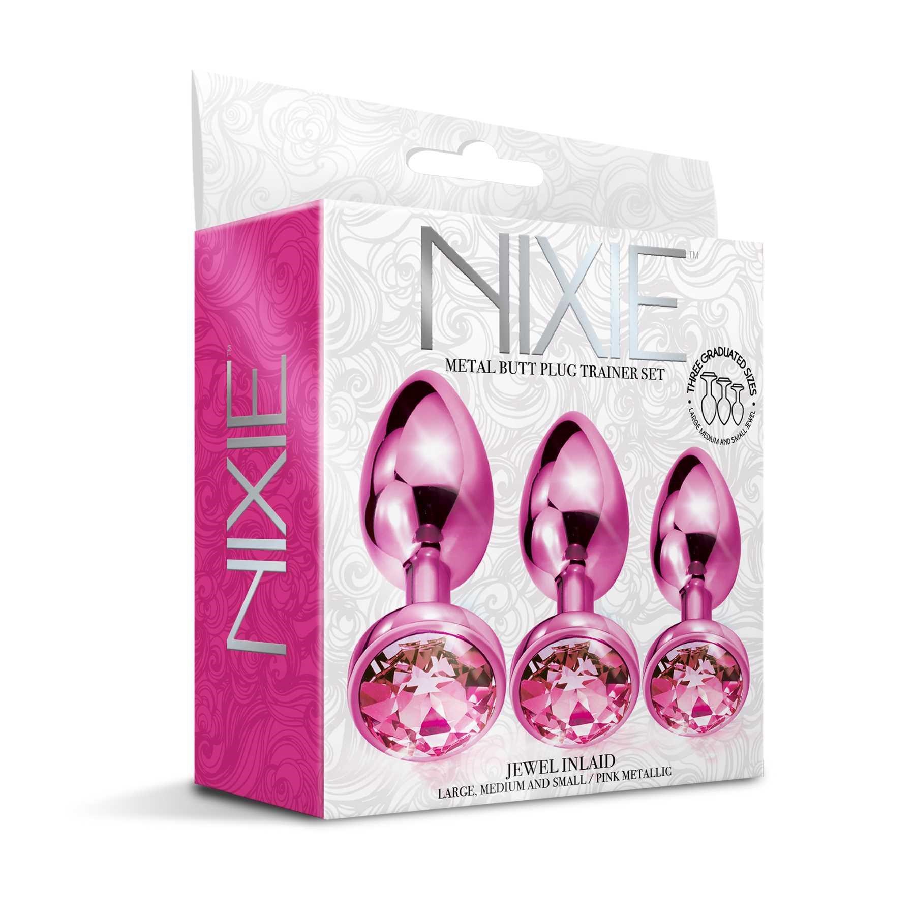 NIXIE Metal Butt Plug Trainer Set Metallic pink box