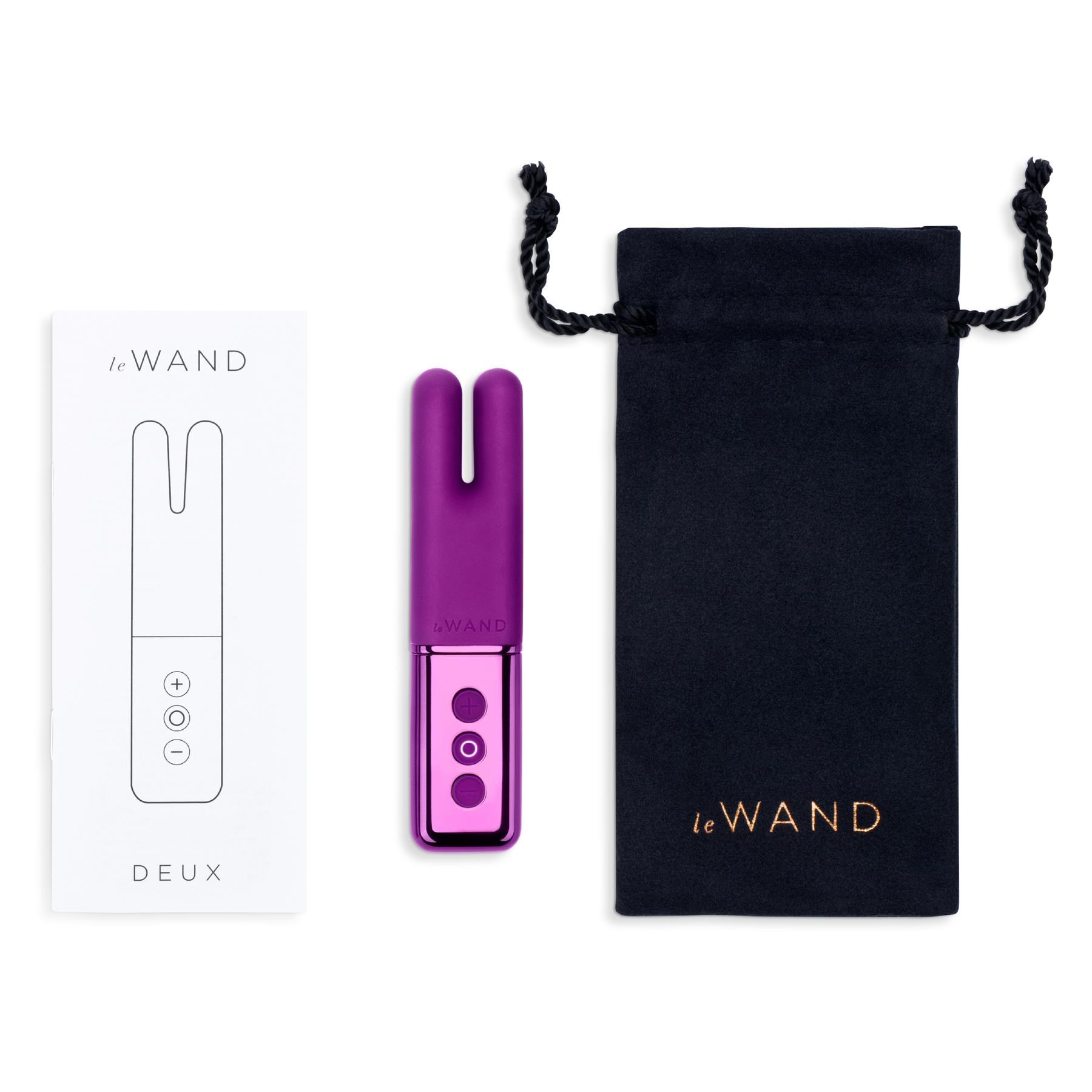 Le Wand Chrome Deux Twin Motor Vibrator - Product and Storage Bag