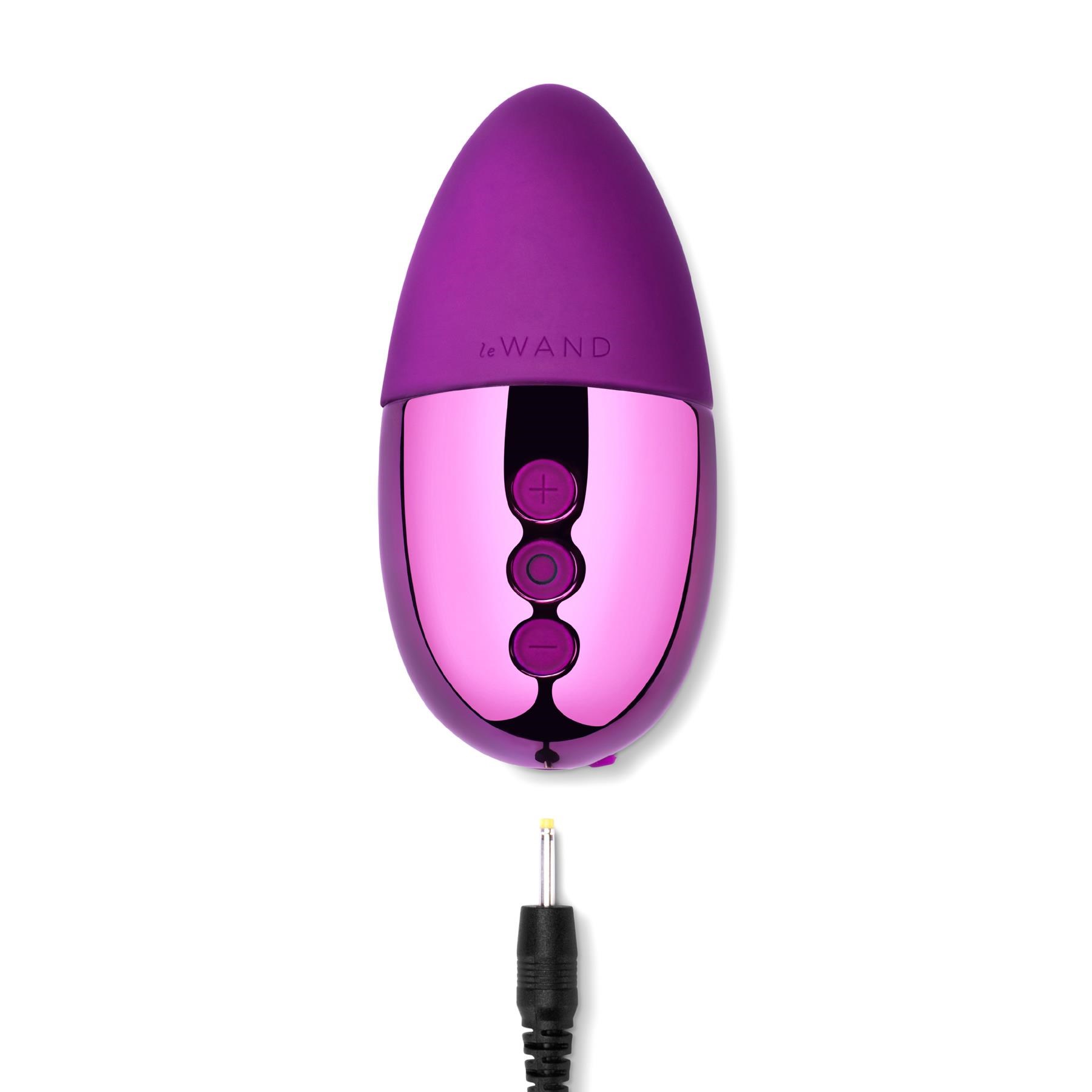 Le Wand Chrome Point Layon Vibrator- Showing Where Charging Cable is Placed