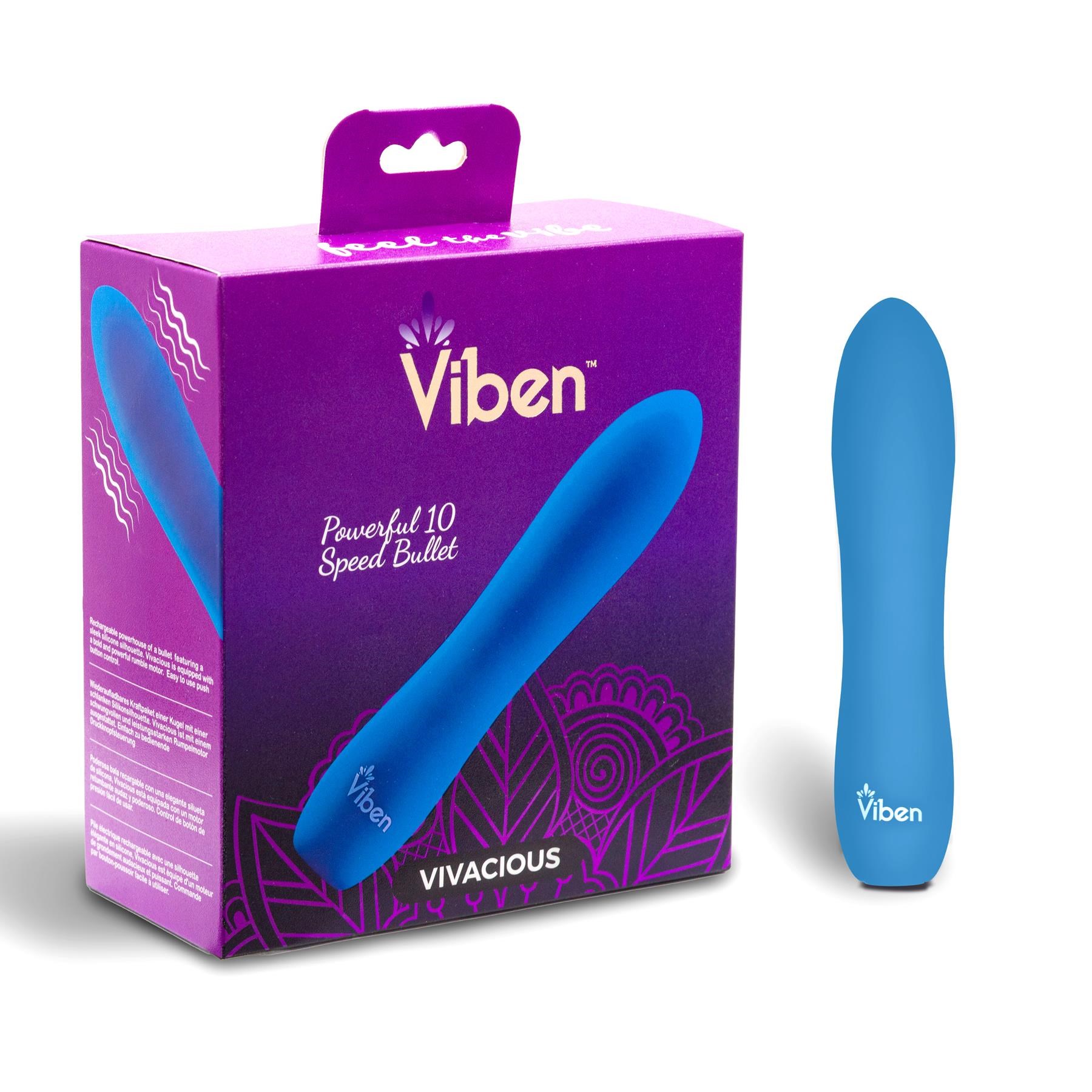 Vivacious Rechargeable 10 Speed Bullet - Product and Packaging