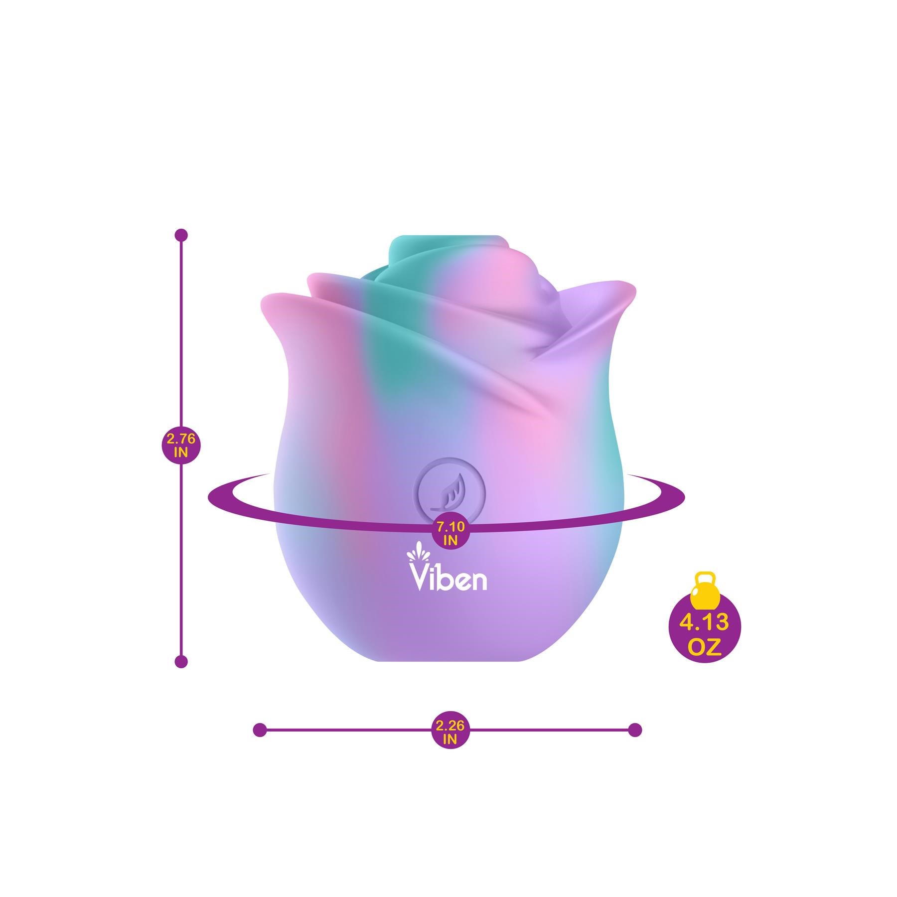Zen Rose Clitorial Stimulator - Dimensions
