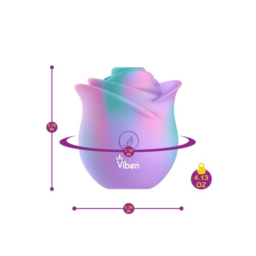 Zen Rose Clitorial Stimulator - Dimensions