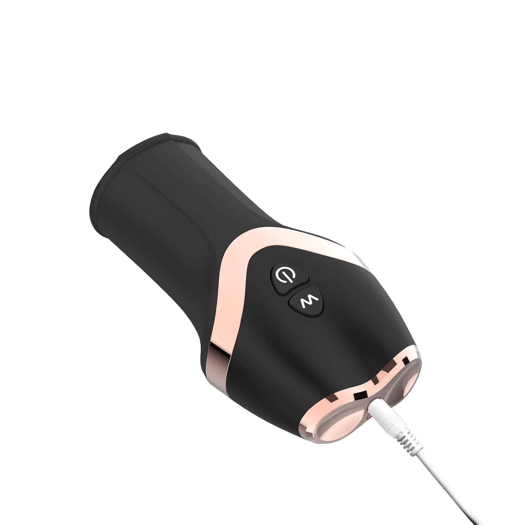 12X VIBRATING PLEASURE SLEEVE with charger attached
