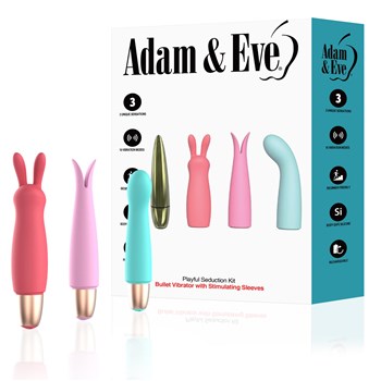 Adam & Eve Playful Seduction Sex Toy Kit - Products and Packaging
