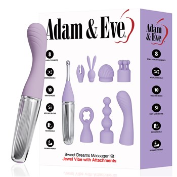 Adam & Eve Sweet Dreams Massager Kit - Product and Packaging