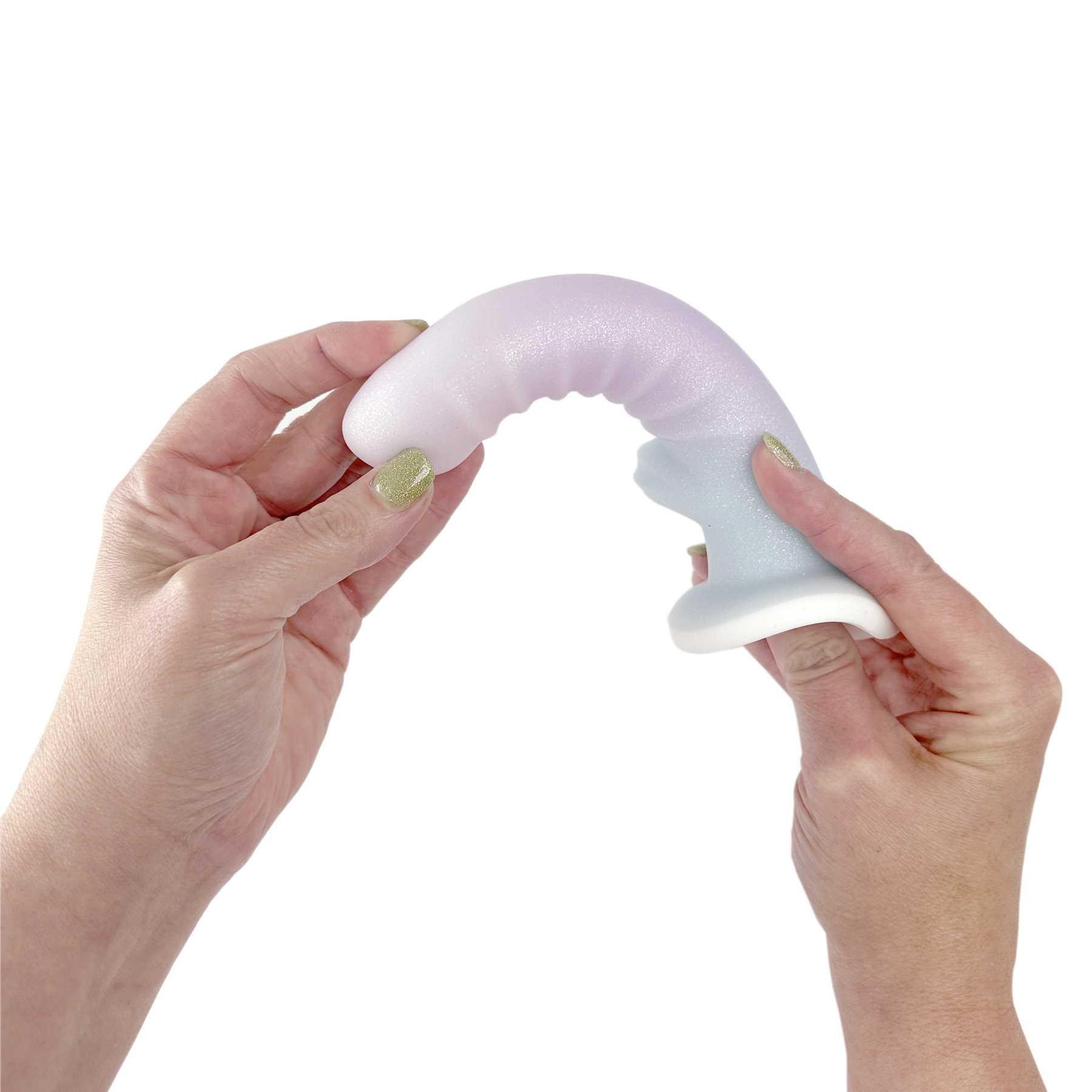 Cotton Candy Sweet Tooth 6.7 Silicone Dildo hand held