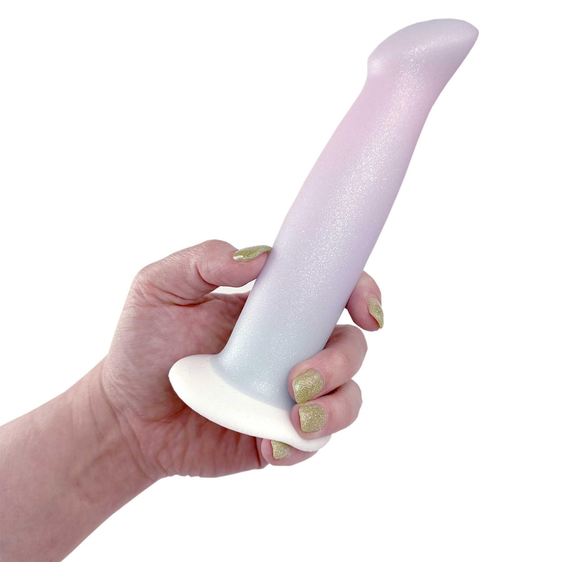 Cotton Candy Pixie Dix 6.5 Silicone Dildo hand held