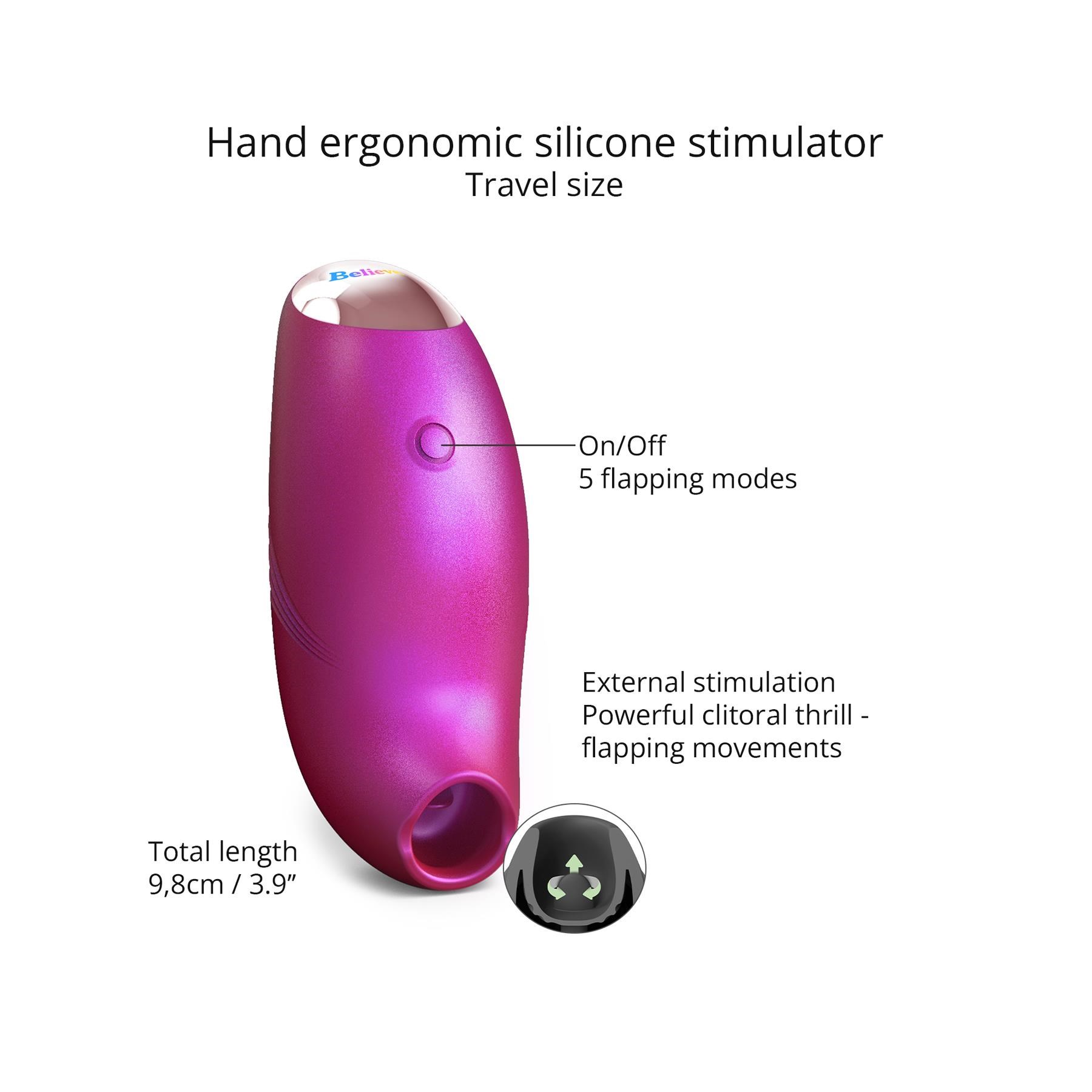 Believer Clitoral Suction Massager - Features and Dimensions