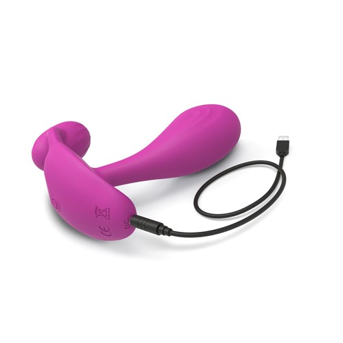 Witty Dual Stimulating Massager With Remote Control - Charging Cable