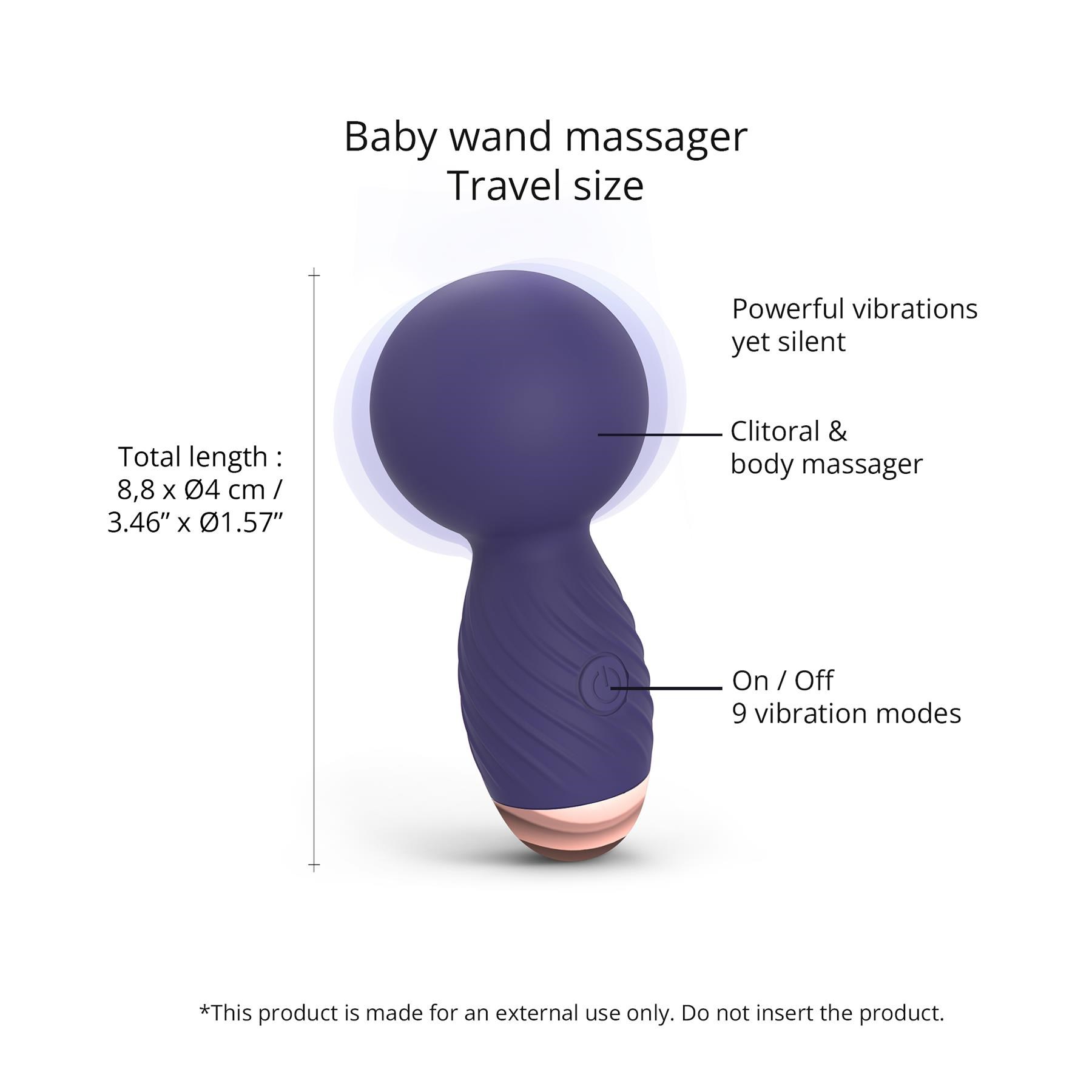 Itsy Bitsy Tiny Wand Massager - Features and Dimensions