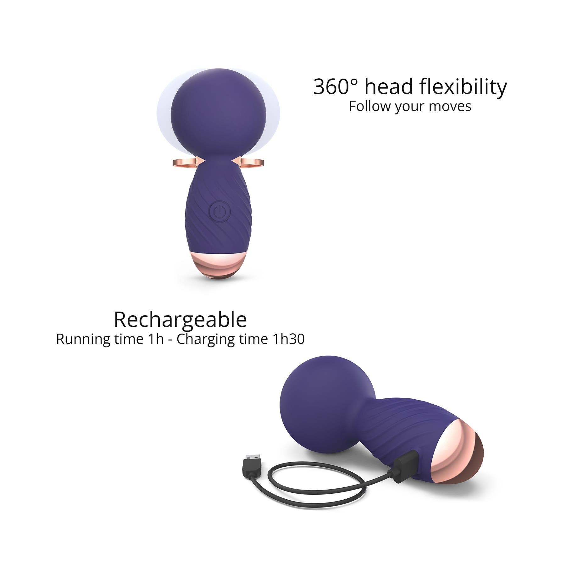 Itsy Bitsy Tiny Wand Massager - Charging Cable Placement