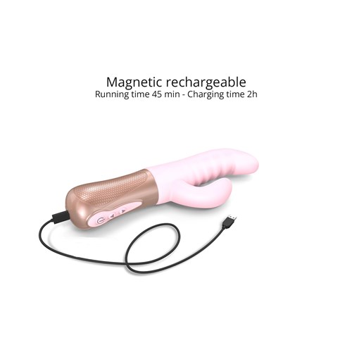 Sassy Bunny Thrusting Dual Stimulator - Charging Cable Placement