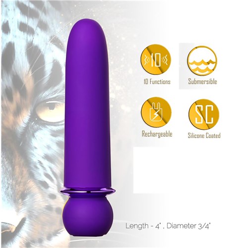 Jaguar Super Charged Rechargeable Bullet Vibrator - Dimensions and Features