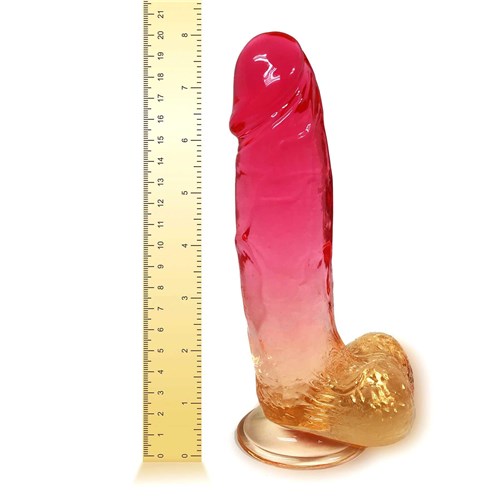 SHADES FADE TO COOL 8 INCH DILDO with ruler to show length