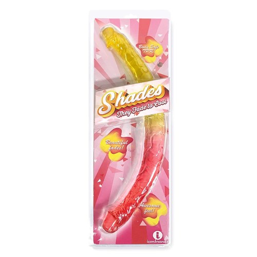 SHADES FADE TO COOL REALISTIC 17 INCH DOUBLE DILDO package