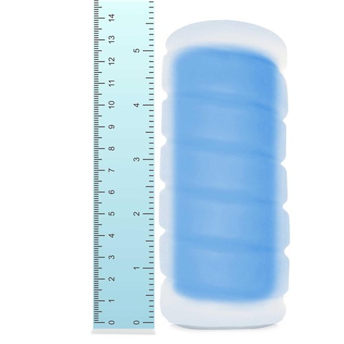 Jack-It Duo Stroker with ruler to show length blue