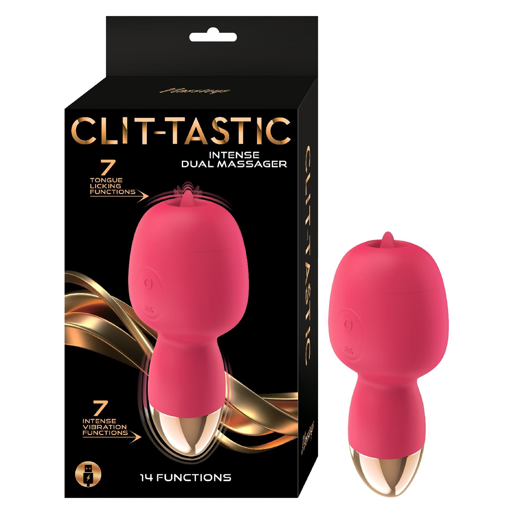 Clit-Tastic Intense Dual Massager - Product and Packaging
