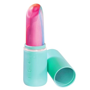 Retro Rechargeable Lipstick Vibrator - Product Shot with Cap Off