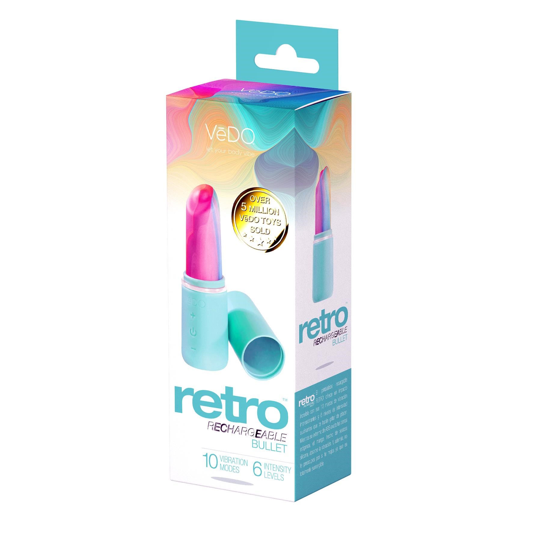 Retro Rechargeable Lipstick Vibrator - Packaging Shot