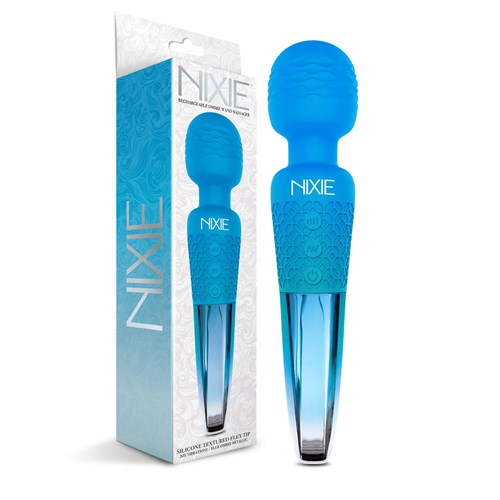Nixie Rechargeable Ombre Wand Massager - Product and Packaging